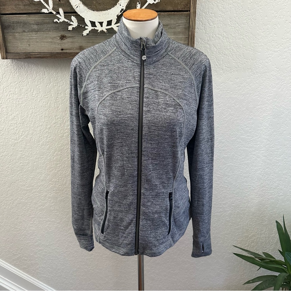Lululemon Hustle In Your Bustle Jacket Space Dye Camo‎ Black Dark Slate size 10